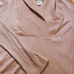 Nike Women's Ribbed Cowl Neck Top in Light Pink